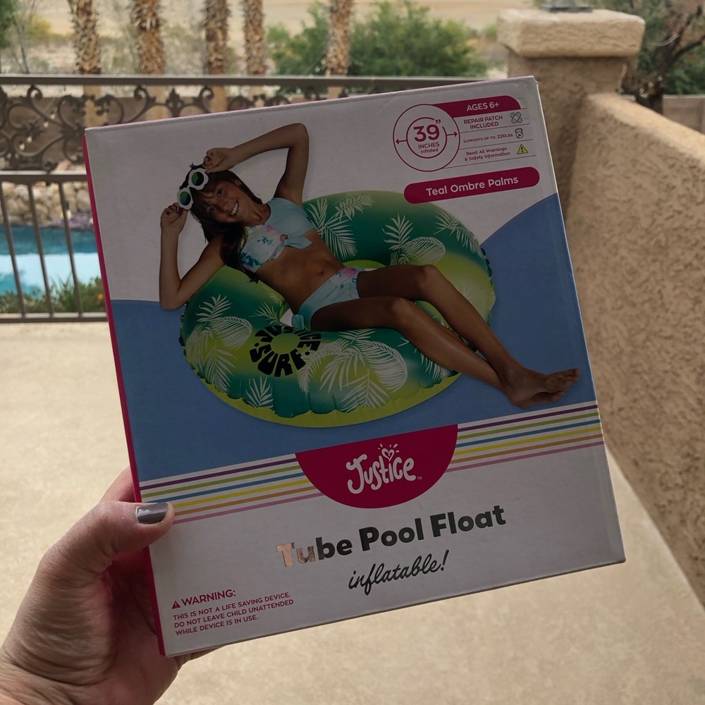 Justice Green and Yellow Palm Pool Float